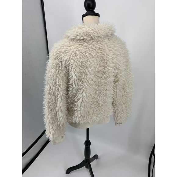 NEW BCBGeneraion cream faux fur jacket L coat - Picture 4 of 4